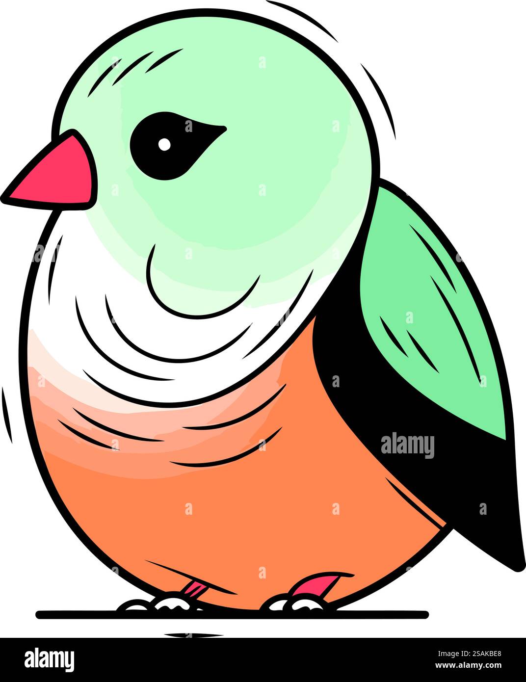 Vector illustration of cute bird. Isolated on a white background Stock ...