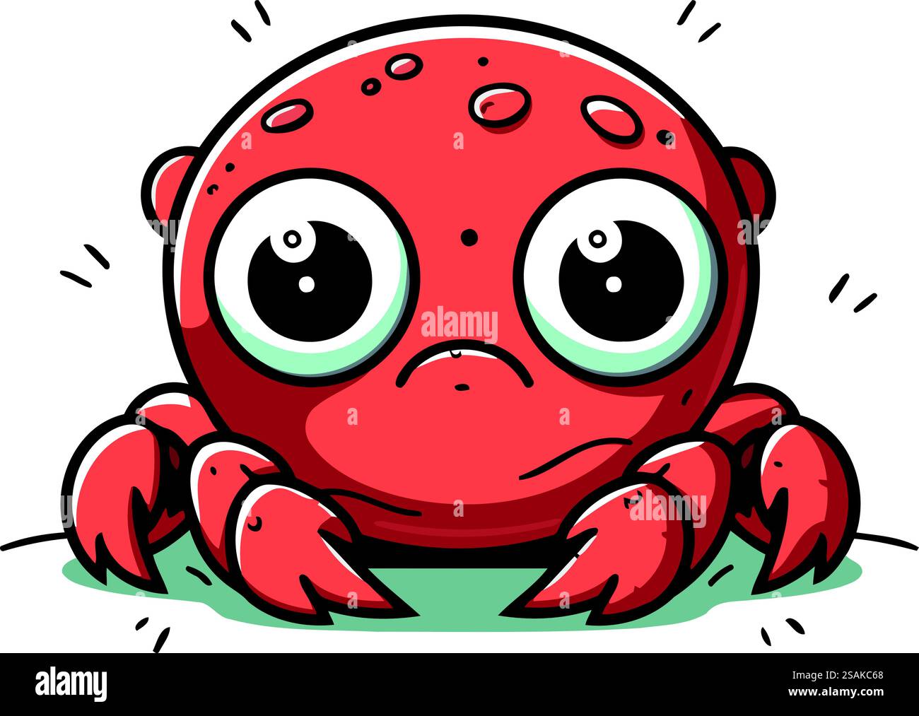 Cute cartoon red crab isolated on white background. Vector illustration ...