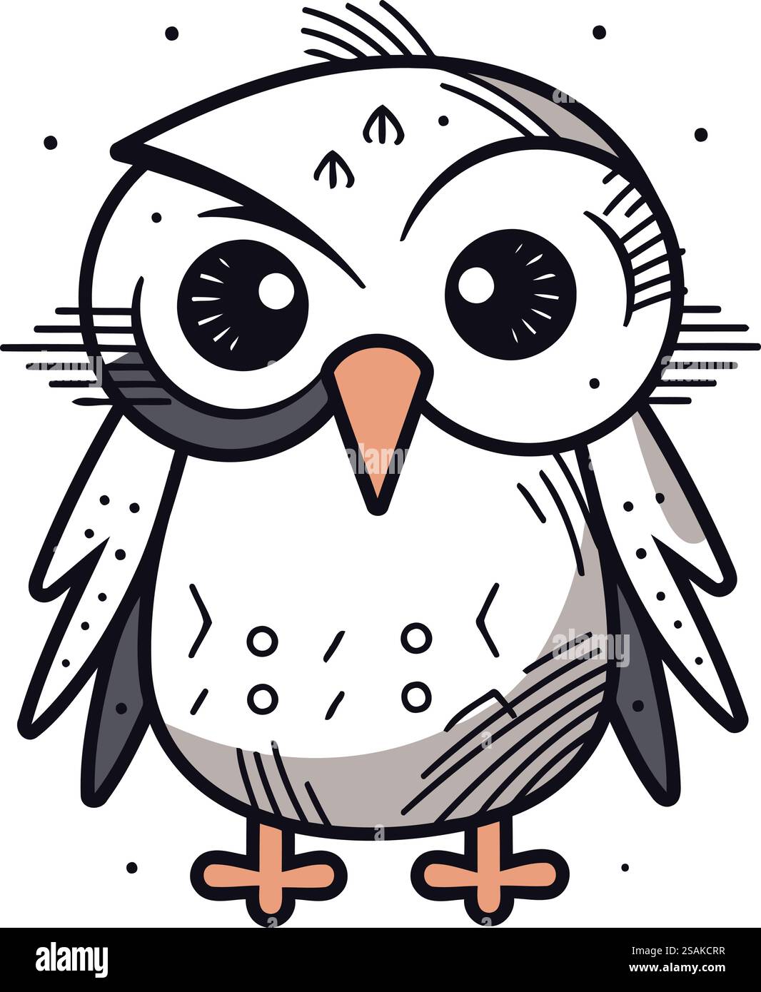 Cute cartoon owl. Vector illustration isolated on a white background ...