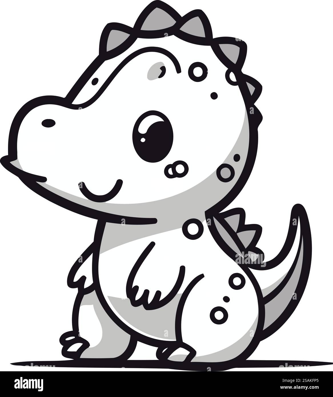 Cute cartoon dinosaur isolated on a white background. Vector ...
