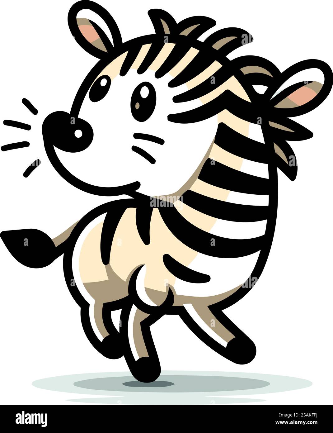 Zebra vector illustration. Cute cartoon zebra isolated on white ...