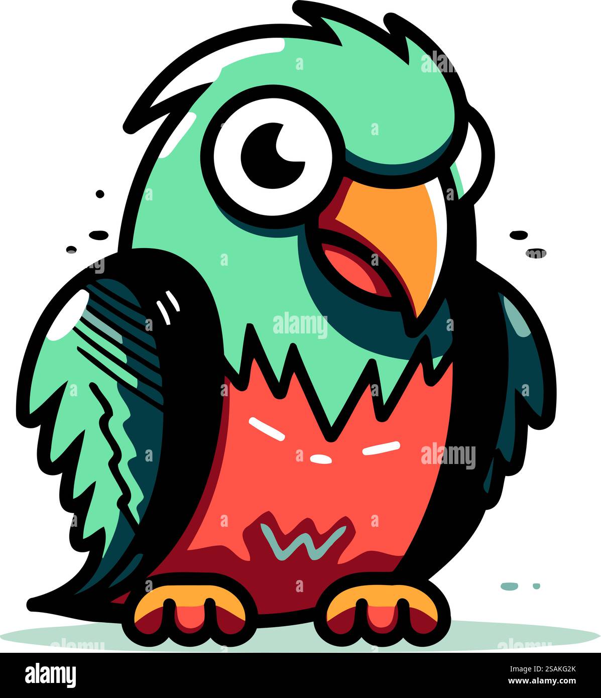 Cartoon parrot vector illustration. Cute parrot icon Stock Vector Image ...