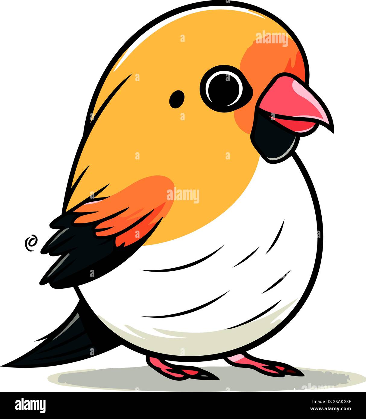 Illustration of a cute bird isolated on a white background vector Stock ...