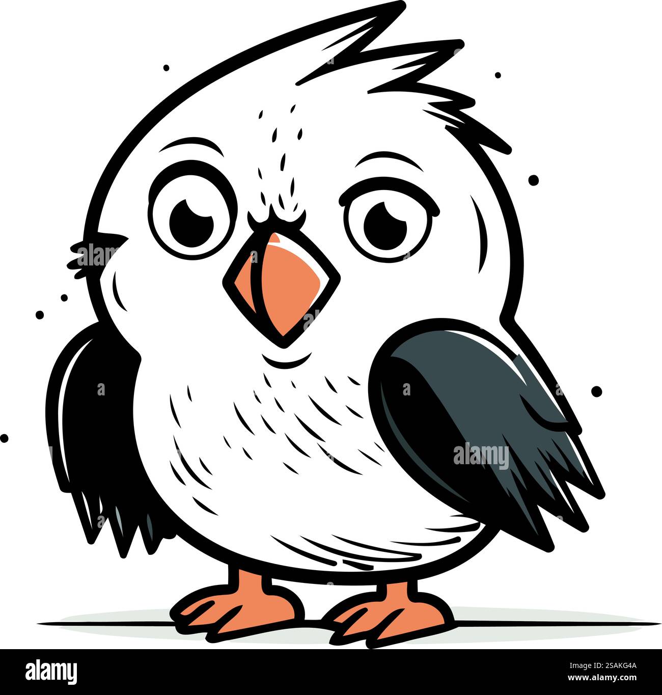 Cute Cartoon Owl. Vector illustration isolated on a white background ...