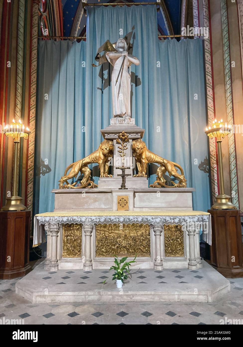 Chapel dedicated to Joan of Arc inside Orleans Cathedral, France - Smartphone Captured Stock Image
