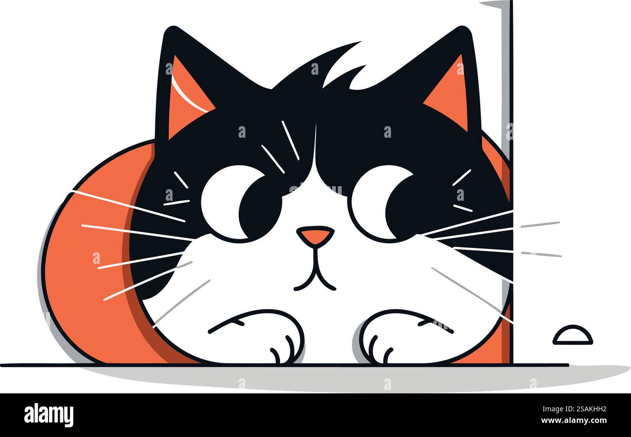 Adorable white cat big Stock Vector Images - Alamy