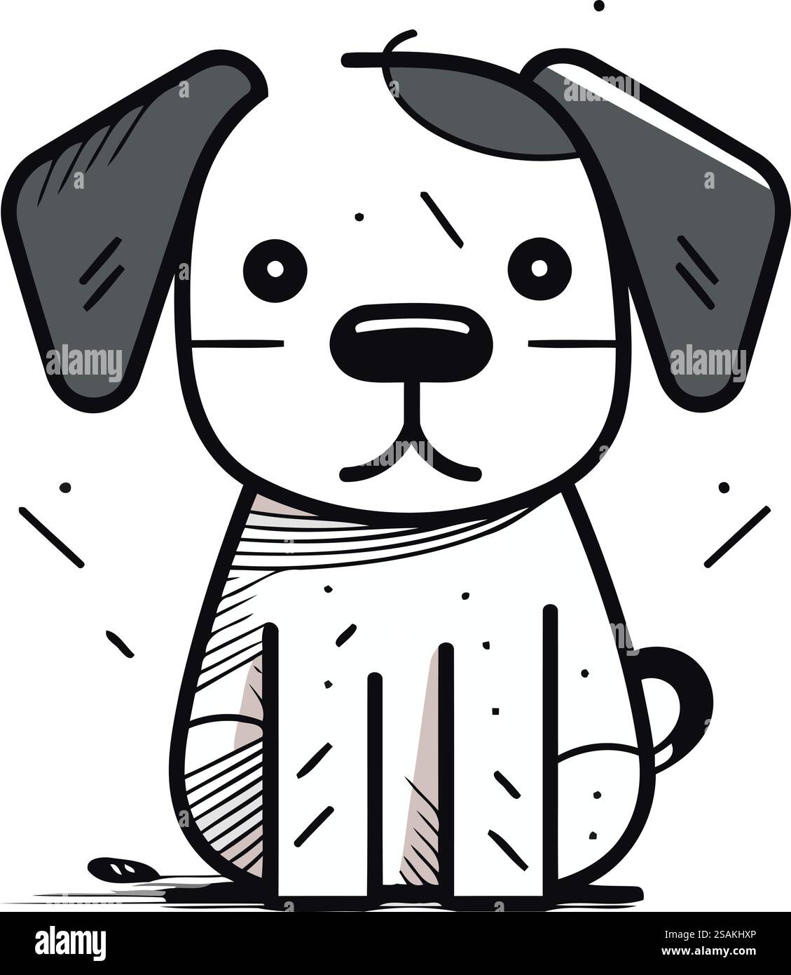 Vector illustration of cute cartoon dog. Isolated on white background ...