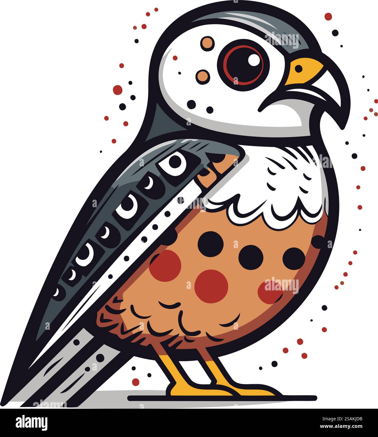 Illustration of a cute bird isolated on a white background vector Stock ...