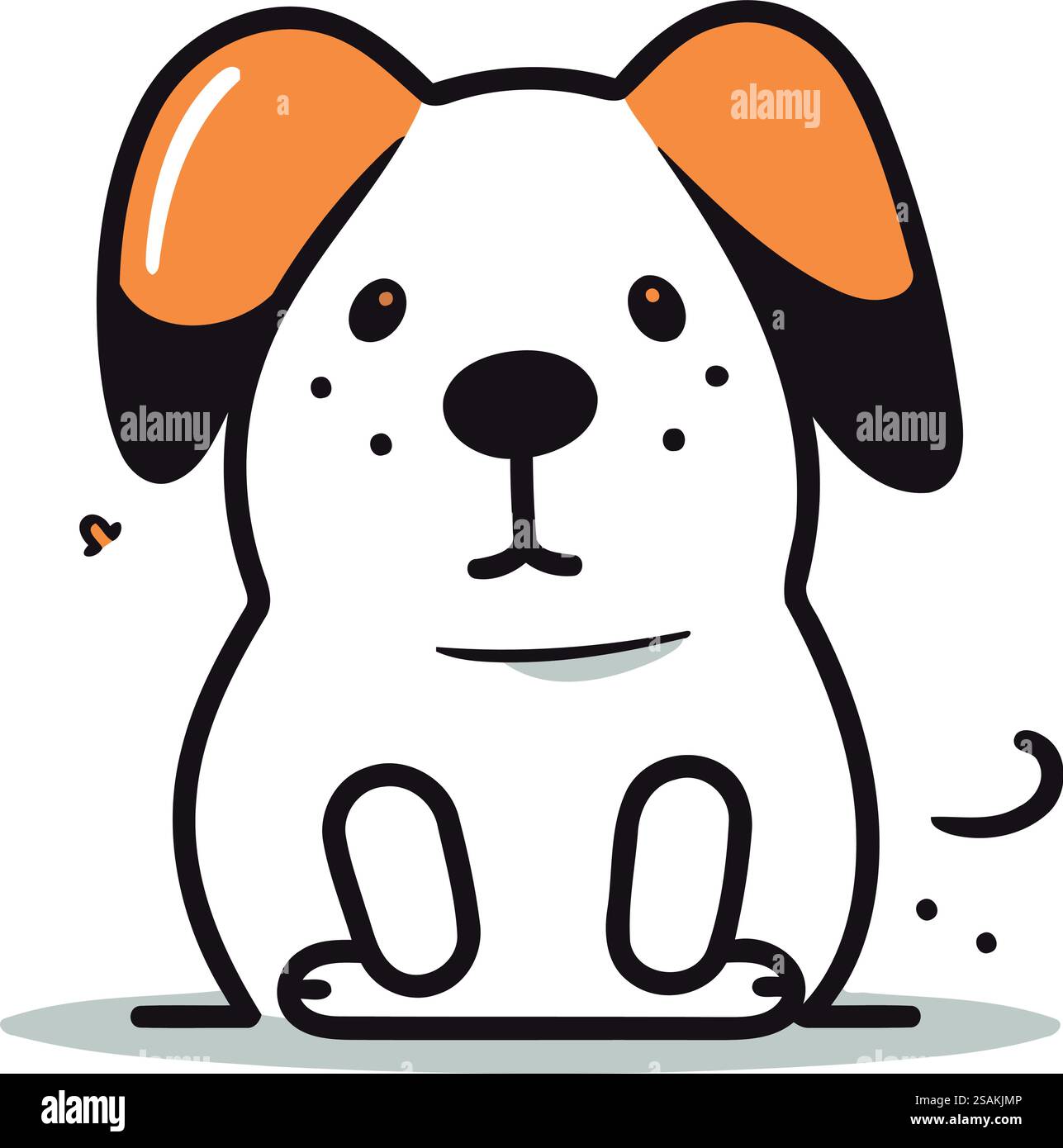 Cute cartoon dog. Vector illustration isolated on a white background ...