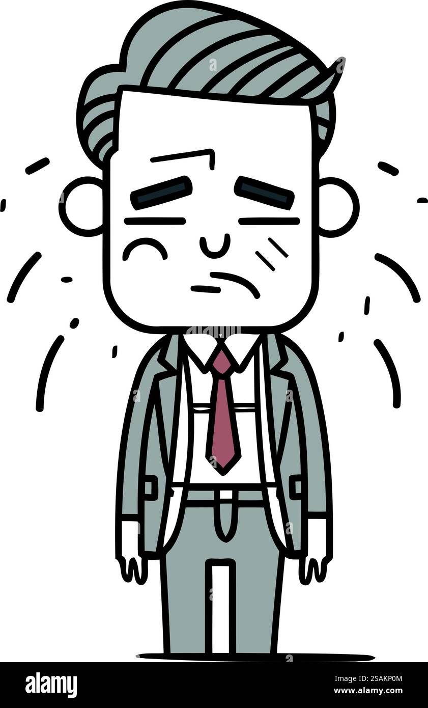 Angry boss cartoon doodle vector hand drawn design illustration Stock ...