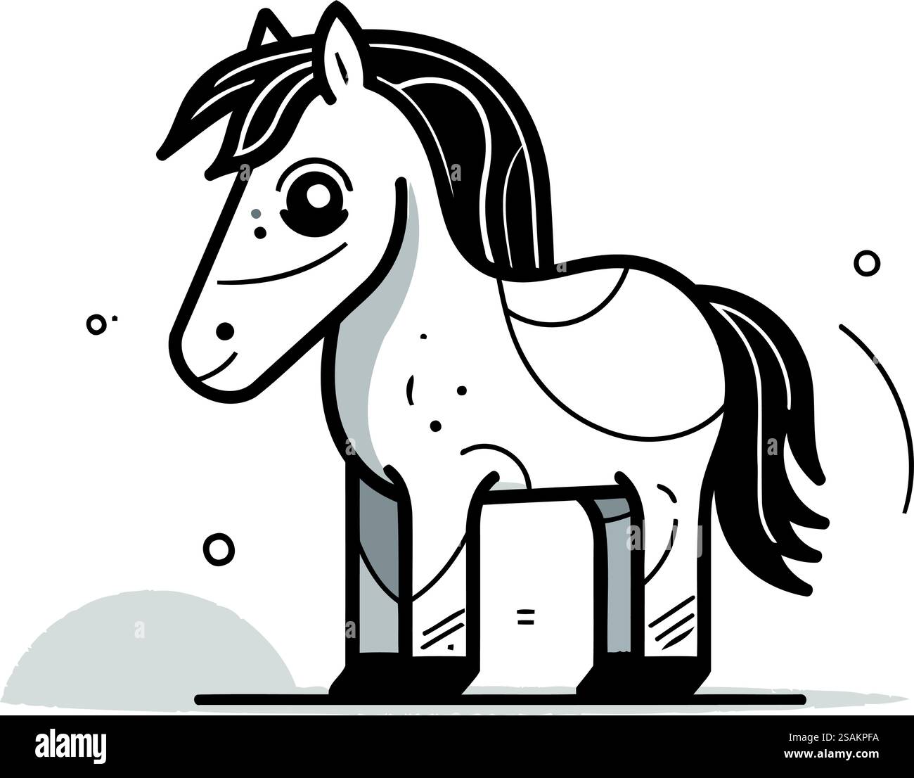 Vector illustration of a horse in a flat style on white background ...