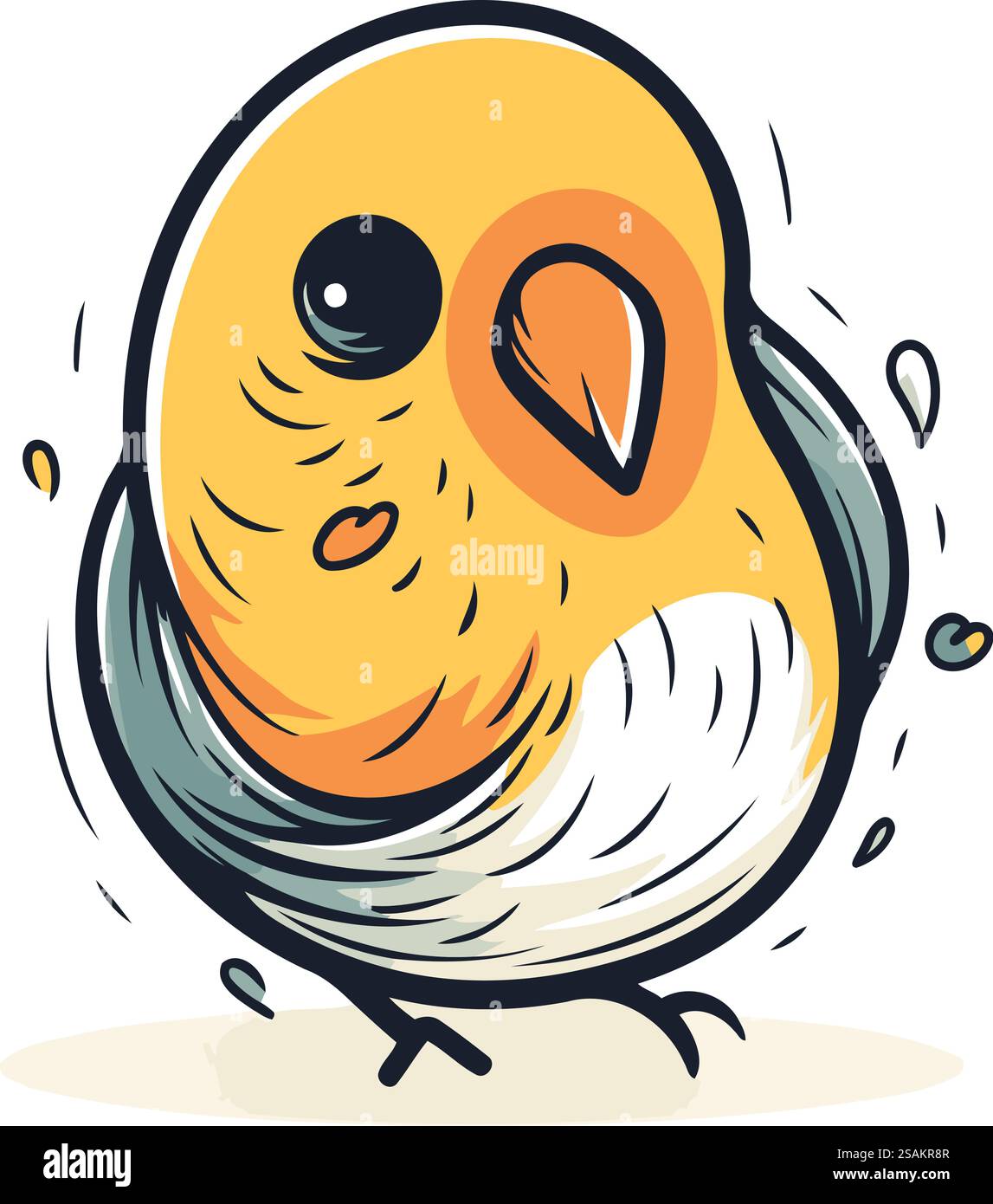Vector illustration of a cute little bird. Isolated on white background ...