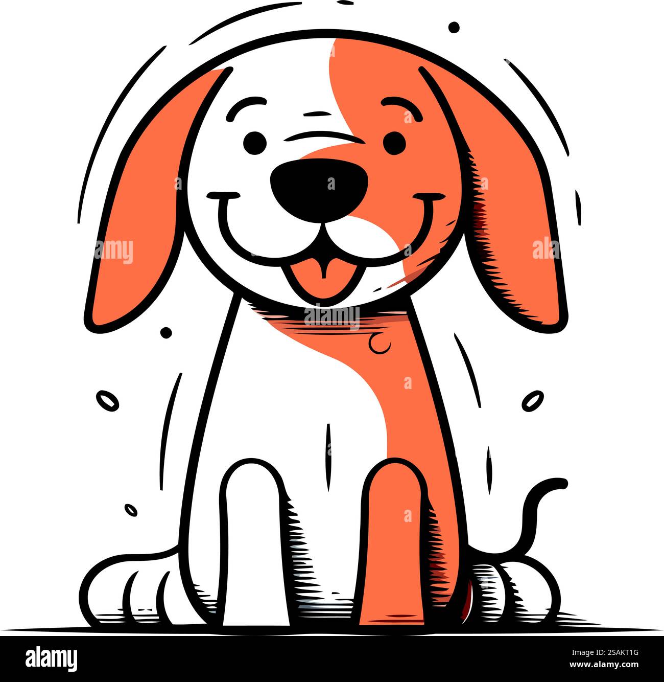 Cute cartoon doodle dog. Hand drawn vector illustration Stock Vector ...