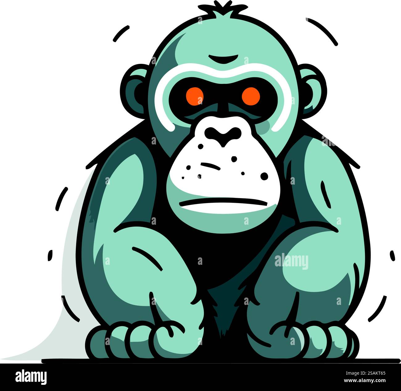 Vector illustration of a monkey in cartoon style. Isolated on white ...