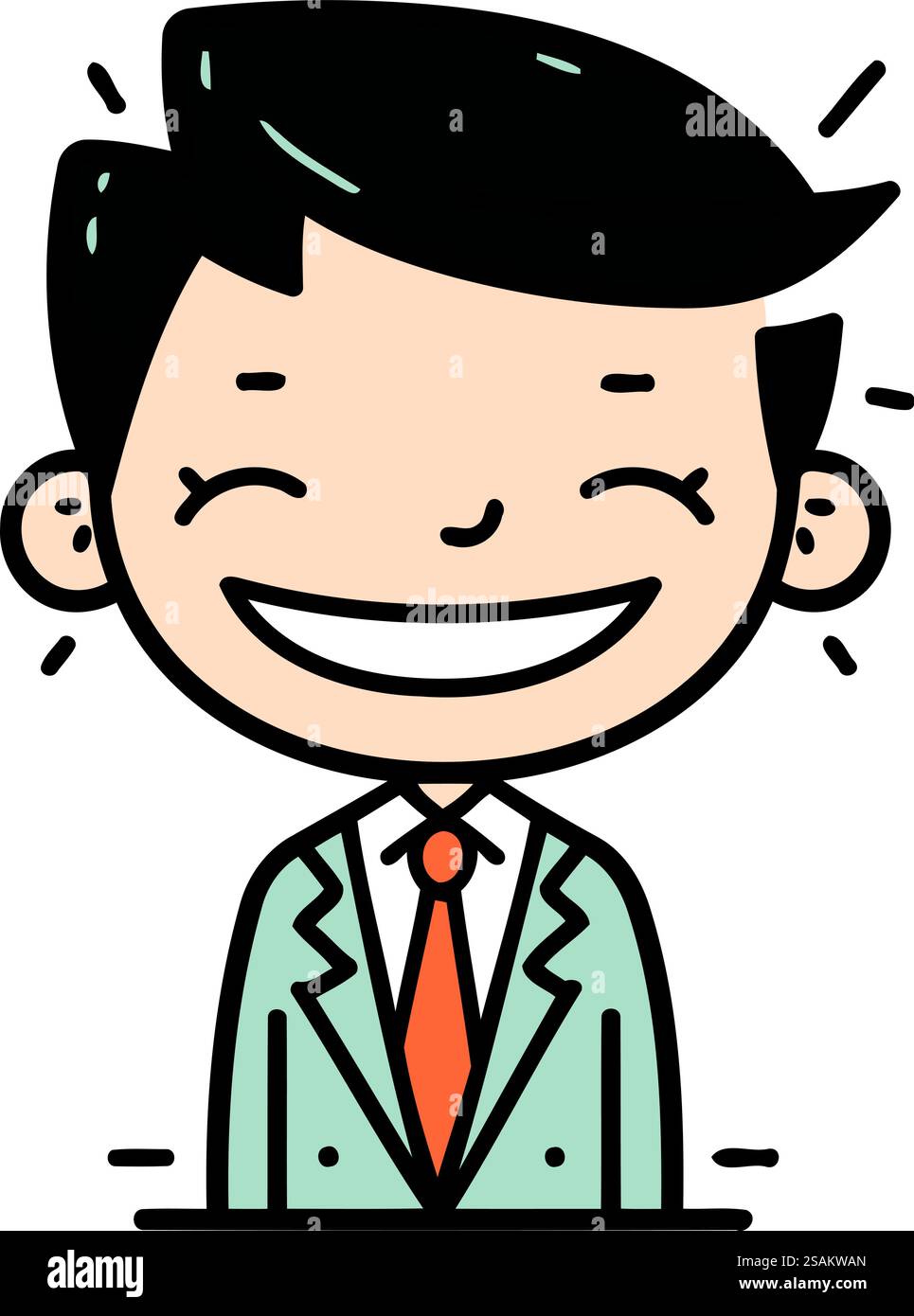 Businessman Smiling Cartoon Vector Illustration Stock Vector Image ...