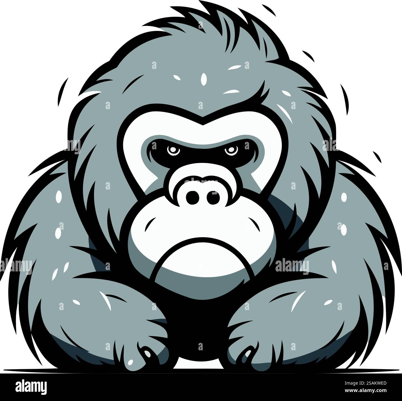 Vector illustration of a gorilla cartoon mascot isolated on white ...