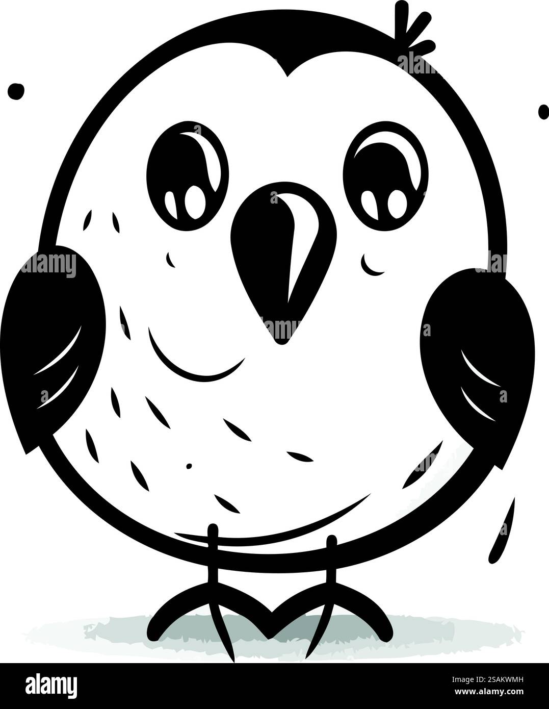 Cute cartoon owl on white background. Vector illustration for your ...