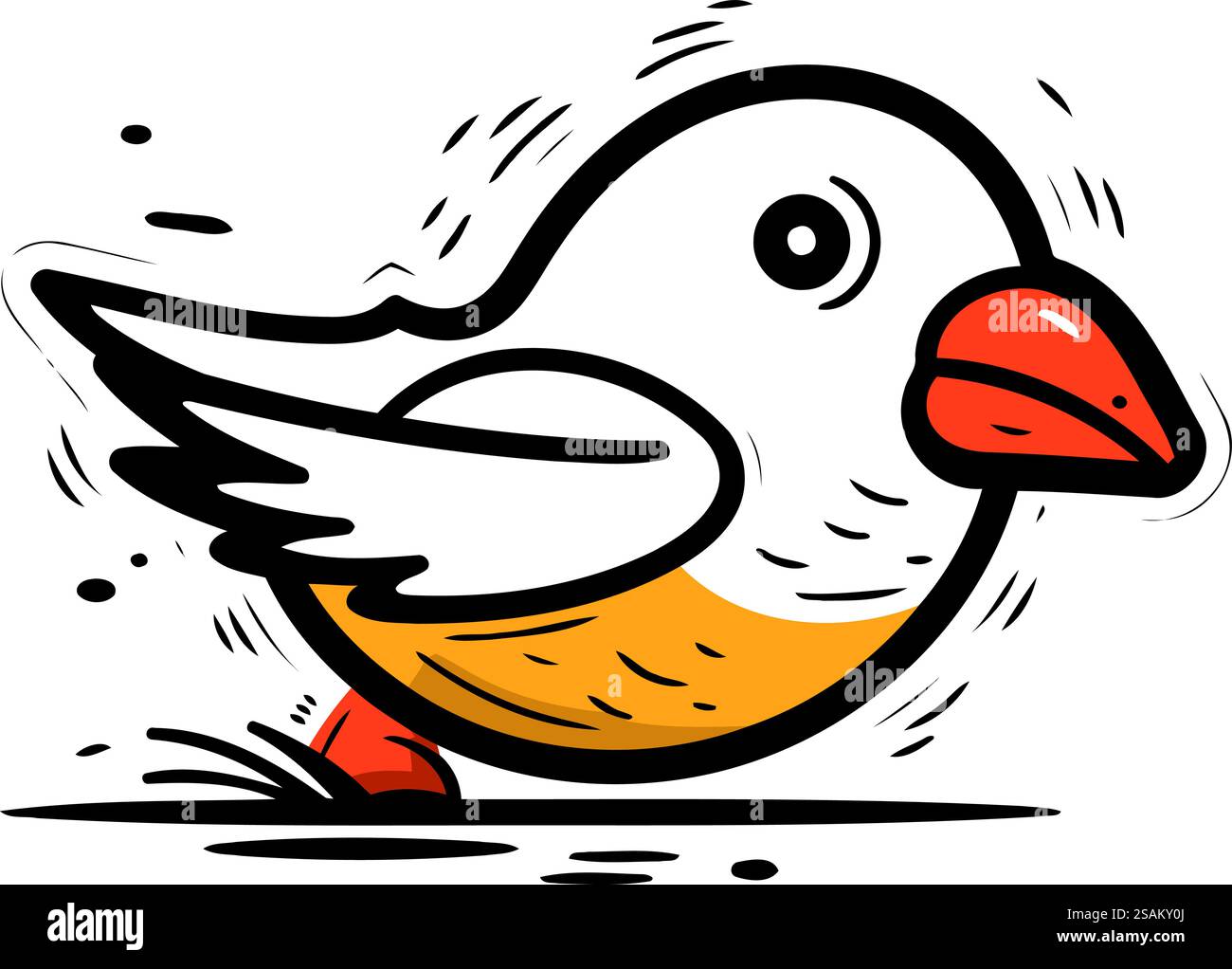 Illustration of a cute bird on a white background. Vector illustration ...