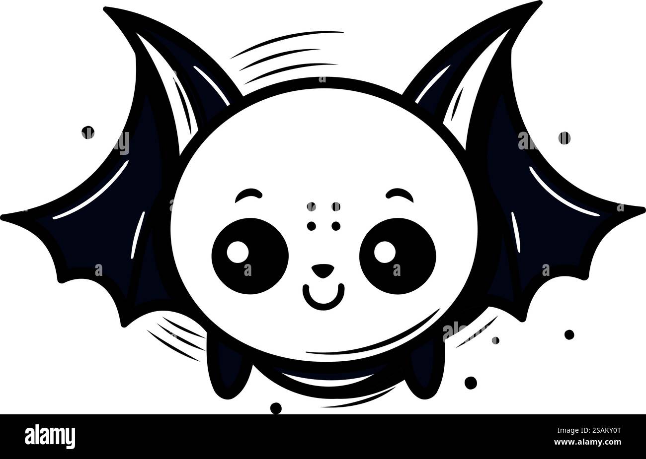 cute bat flying kawaii character icon vector illustration designicon ...