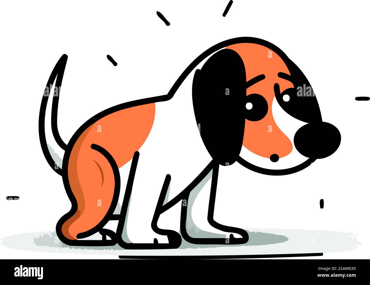 Cute cartoon dog. Vector illustration in doodle style Stock Vector ...