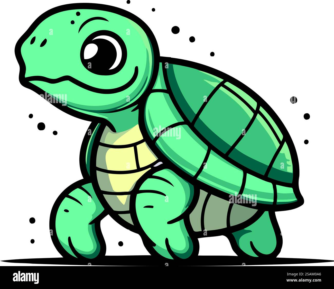Cute cartoon turtle. Vector illustration isolated on a white background ...