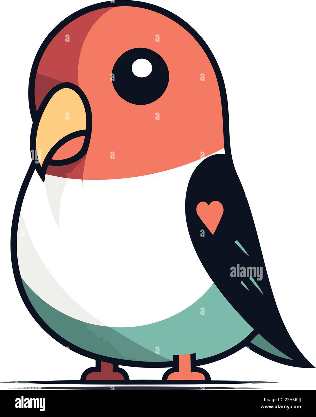 Vector illustration of cute cartoon parrot. Colorful flat design Stock ...
