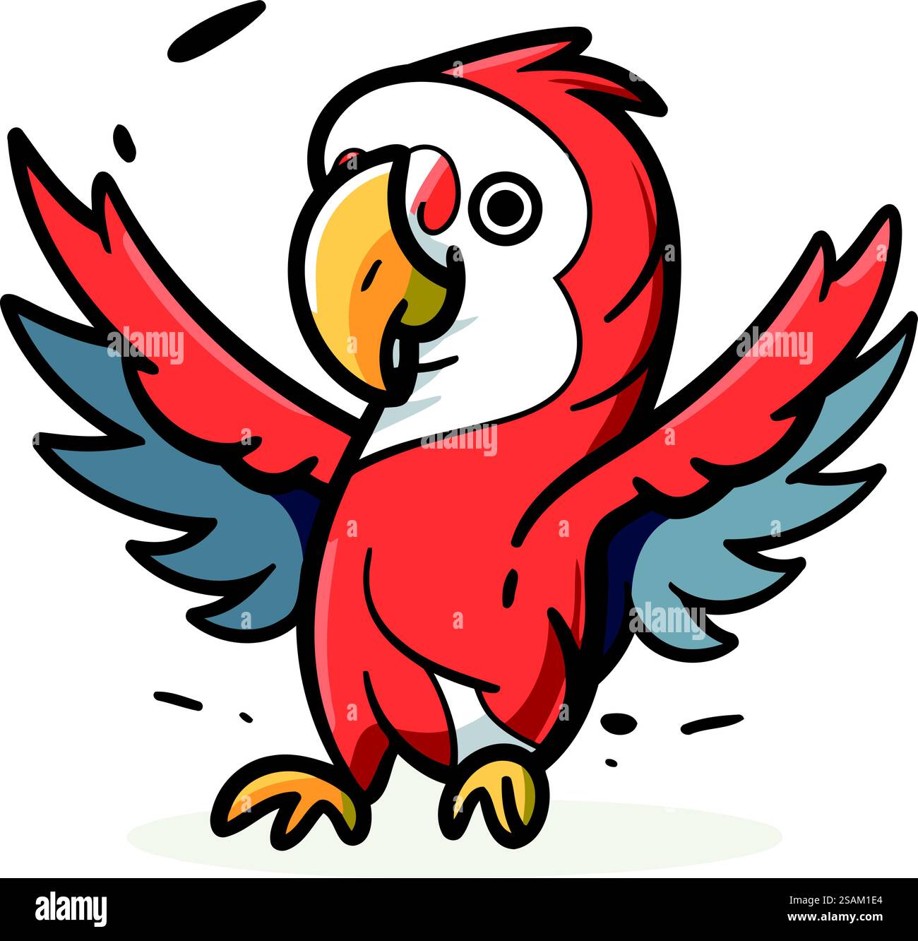 Cute parrot. Vector illustration of a cartoon parrot Stock Vector Image ...