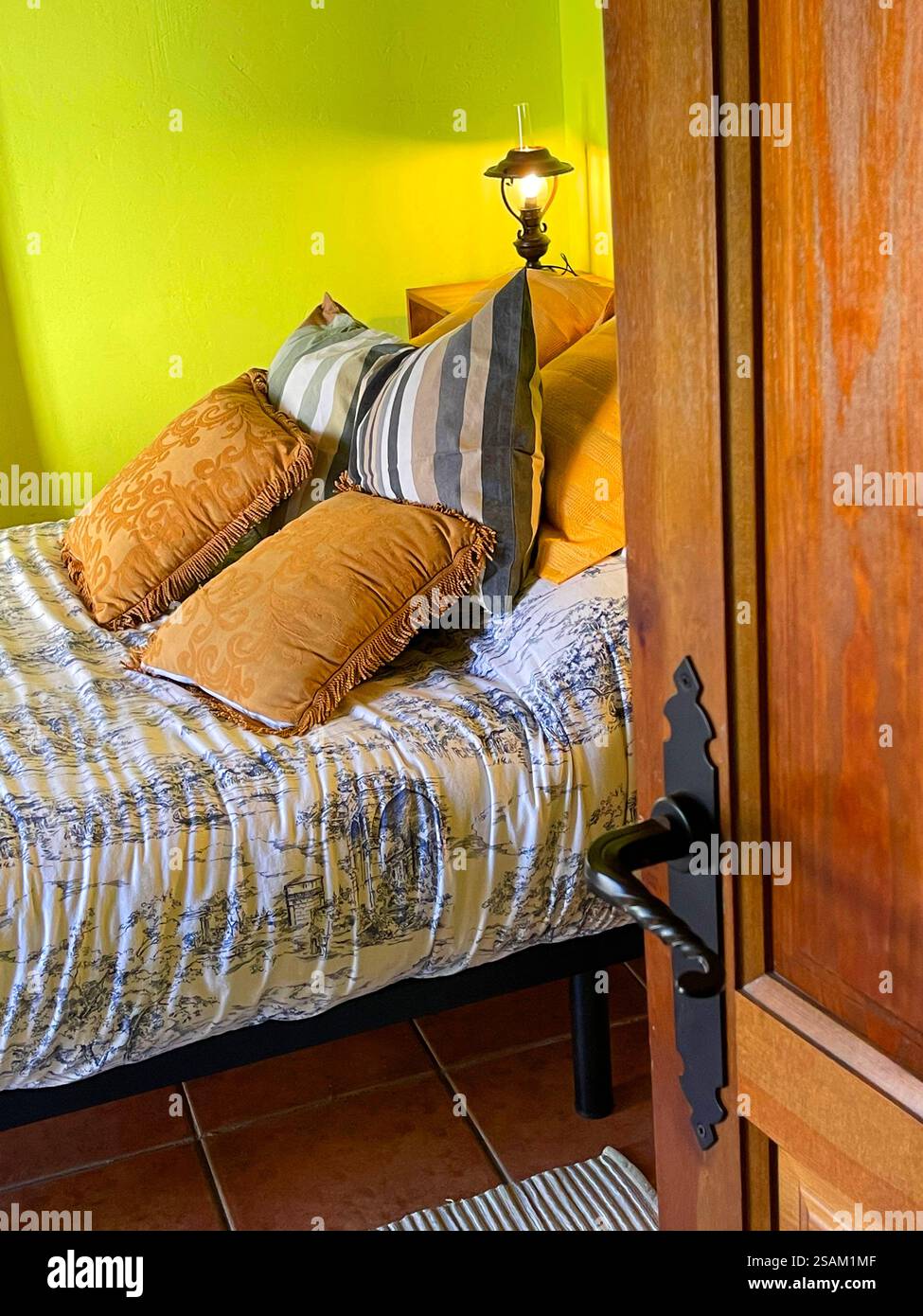 Bedroom in rural house. Spain. - Smartphone Captured Stock Image