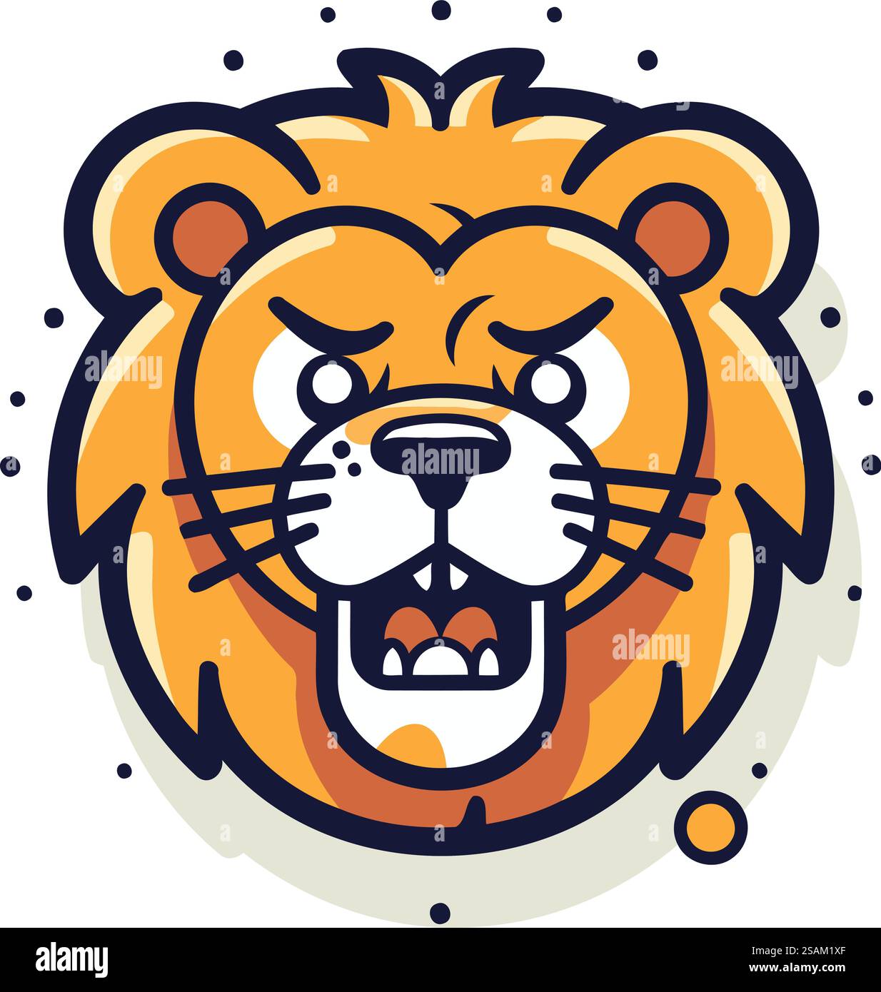Lion head vector icon. Cute cartoon wild animal character Stock Vector ...