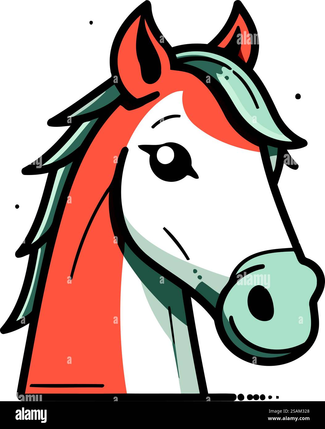 Horse head. Vector illustration. Isolated on white background Stock ...