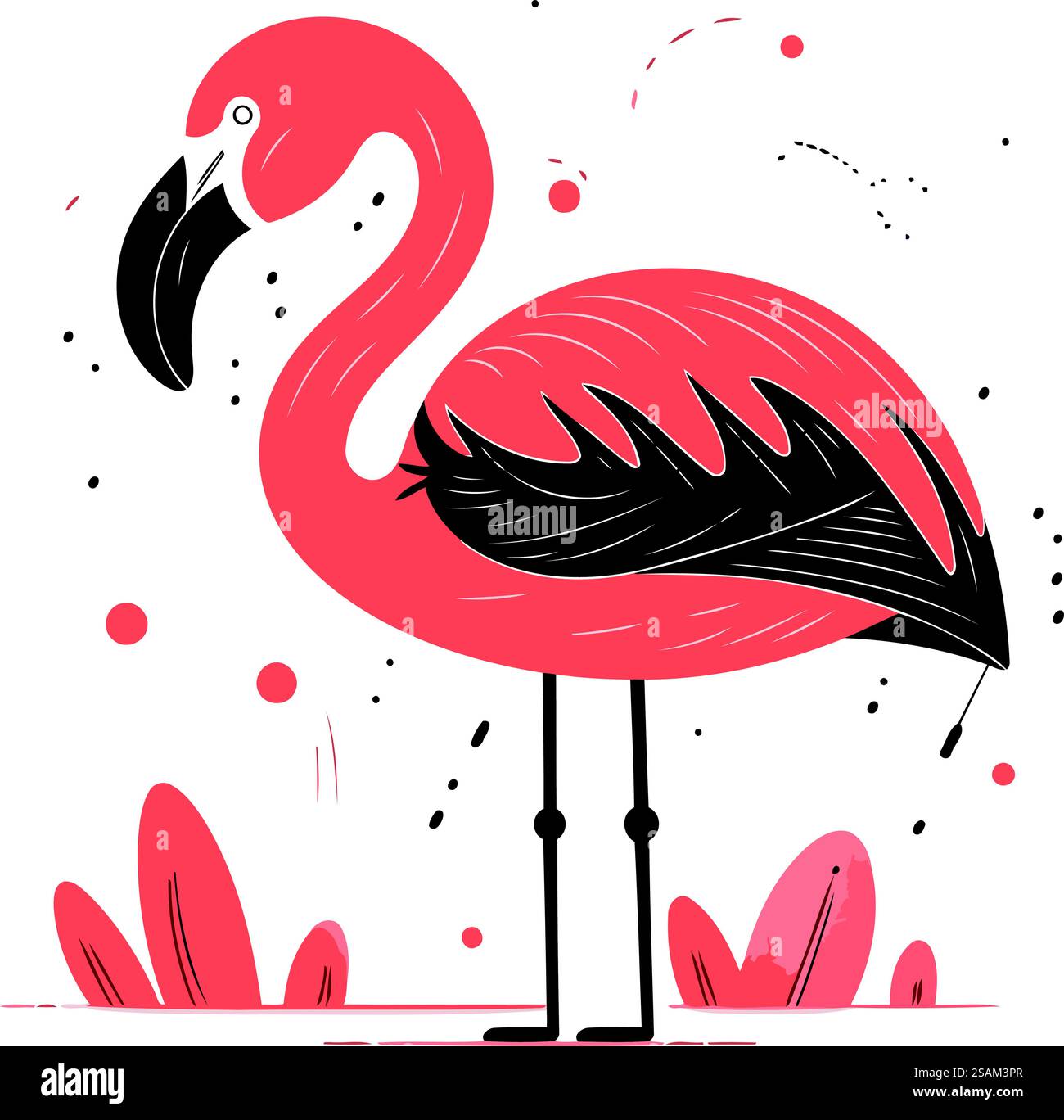 Flamingo. Vector illustration in flat style on white background Stock ...
