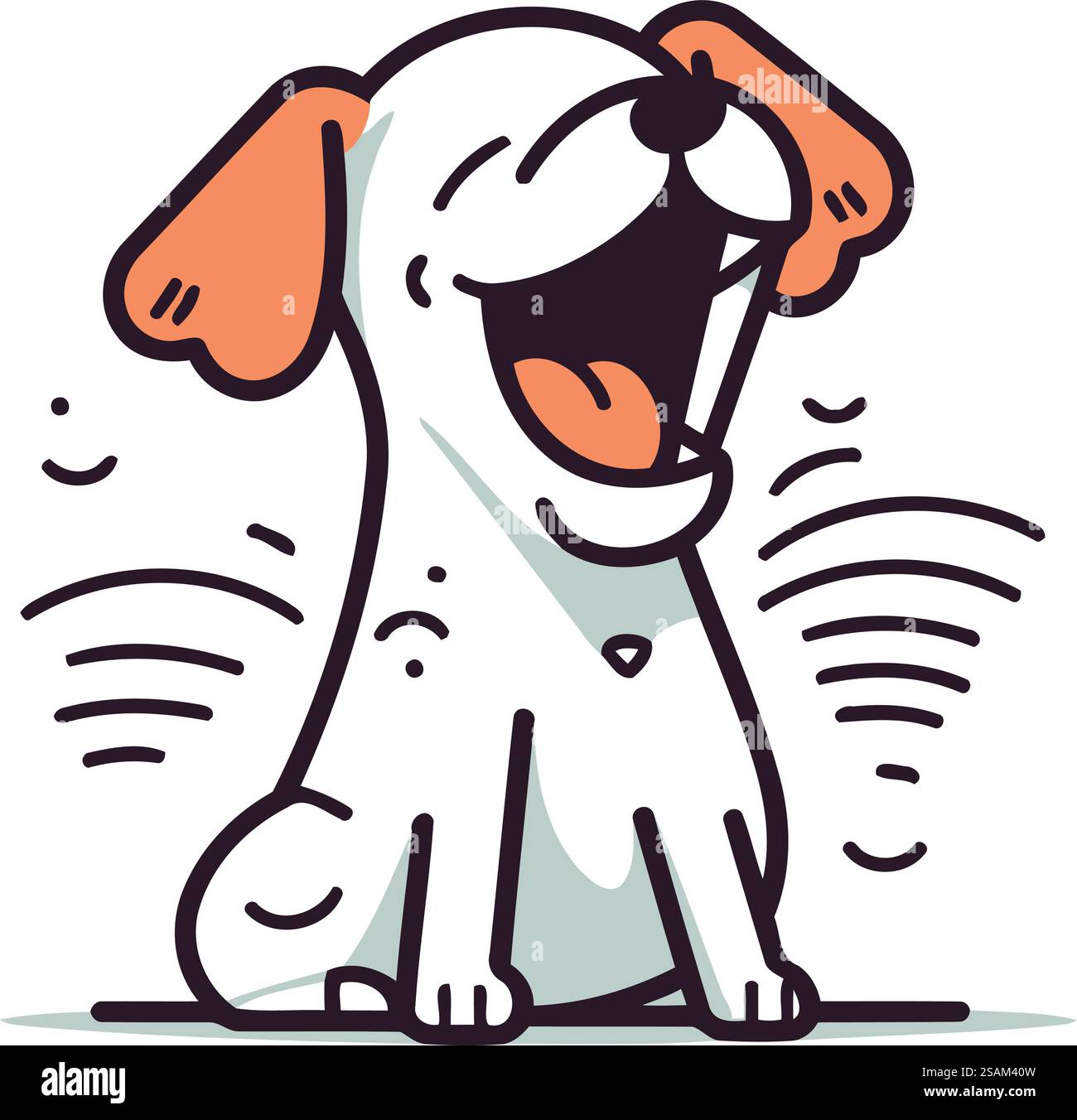 Cute cartoon dog. Vector illustration isolated on a white background ...