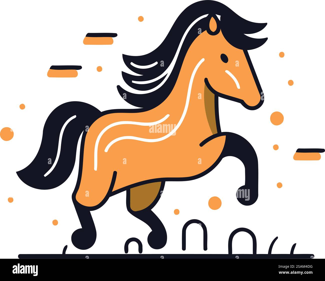 Horse vector illustration. Isolated flat icon on white background Stock ...
