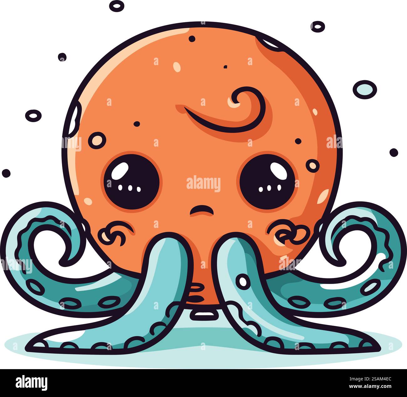 Cute cartoon octopus. Vector illustration of cute octopus Stock Vector ...