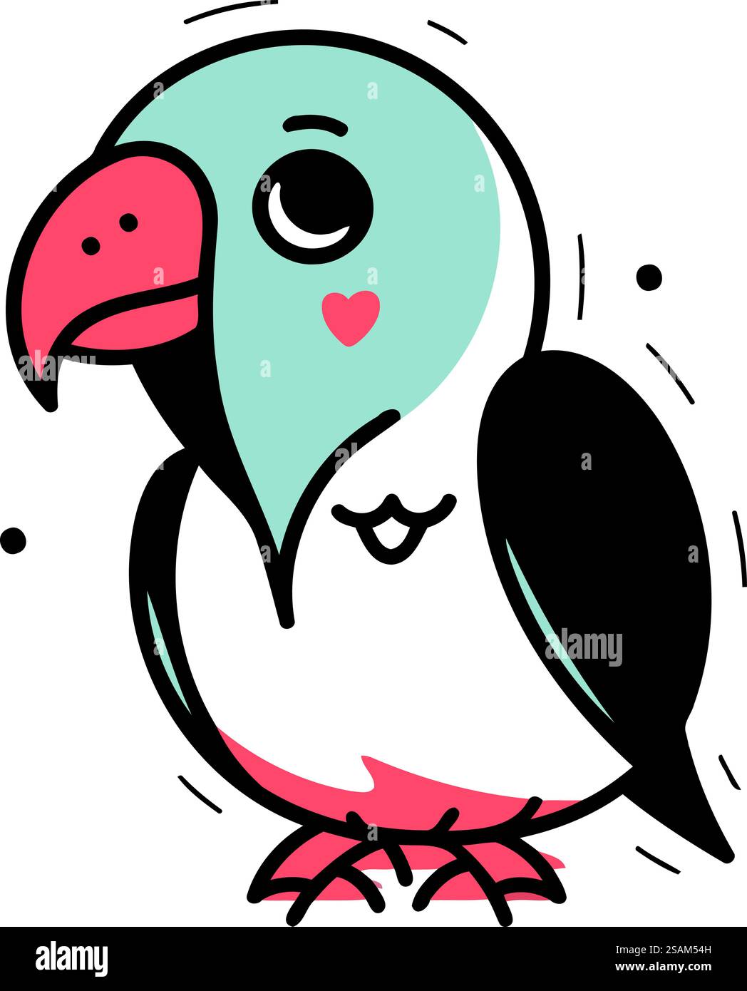 Cute parrot. Hand drawn vector illustration in cartoon style Stock ...