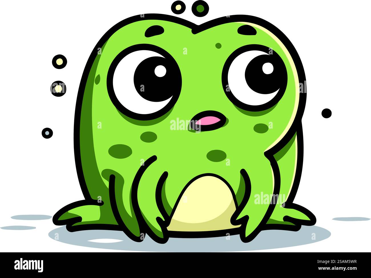 Cute Green Frog Cartoon Mascot Character Vector Illustration Stock ...