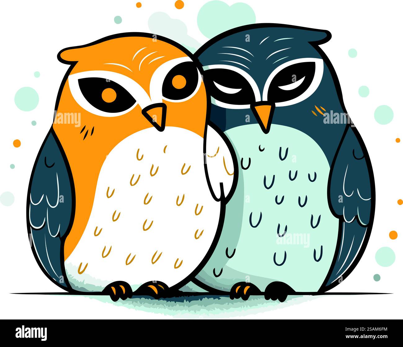 Owls. Vector illustration in cartoon style on white background Stock ...