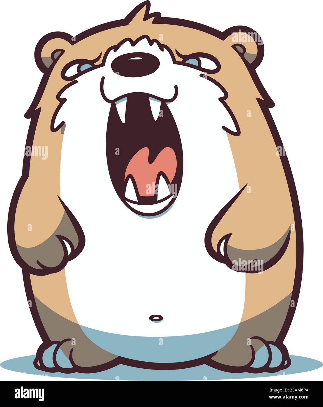 Cartoon beaver. Vector illustration isolated on a white background. Stock Vector