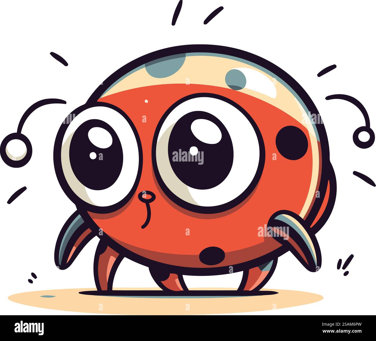 Cute cartoon ladybug character. Vector illustration isolated on white ...