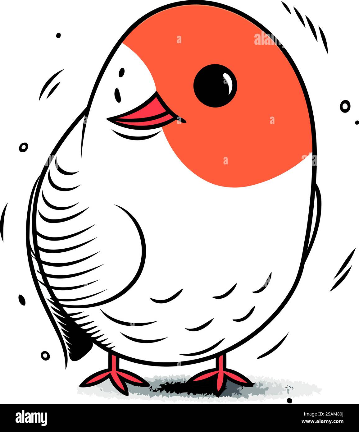 Illustration of cute little bird on white background. Vector ...