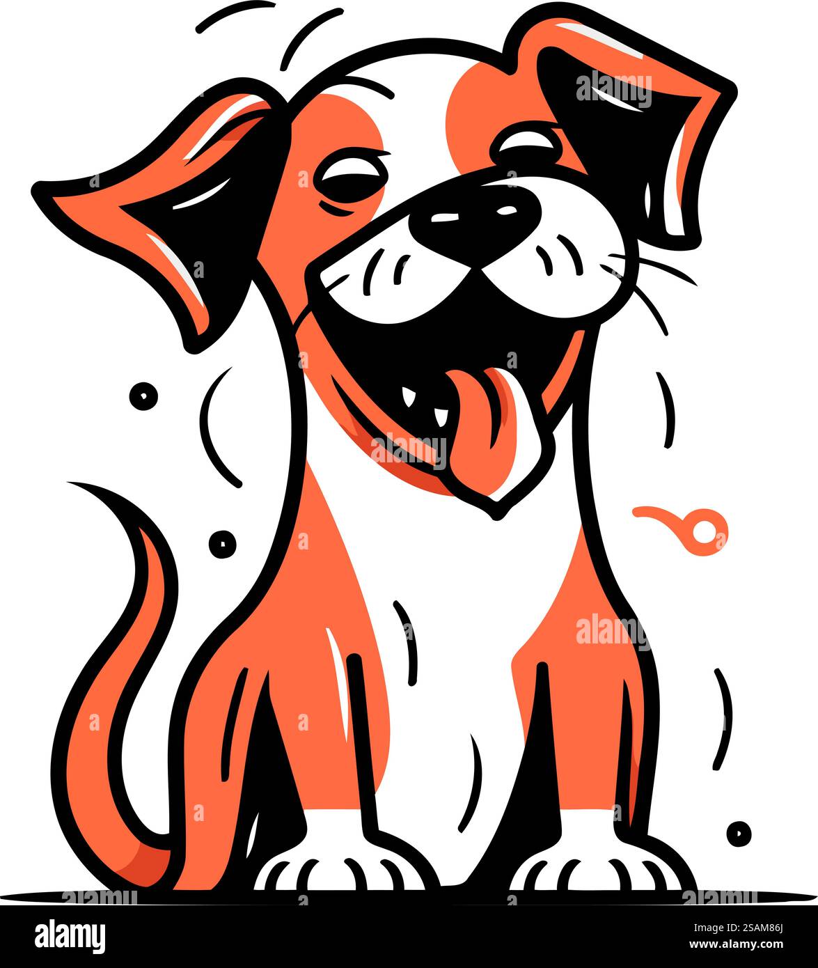 Cute cartoon dog vector illustration. Hand drawn doodle dog Stock ...