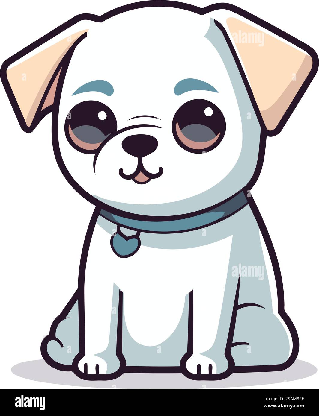 Cute cartoon dog. Vector illustration isolated on a white background ...