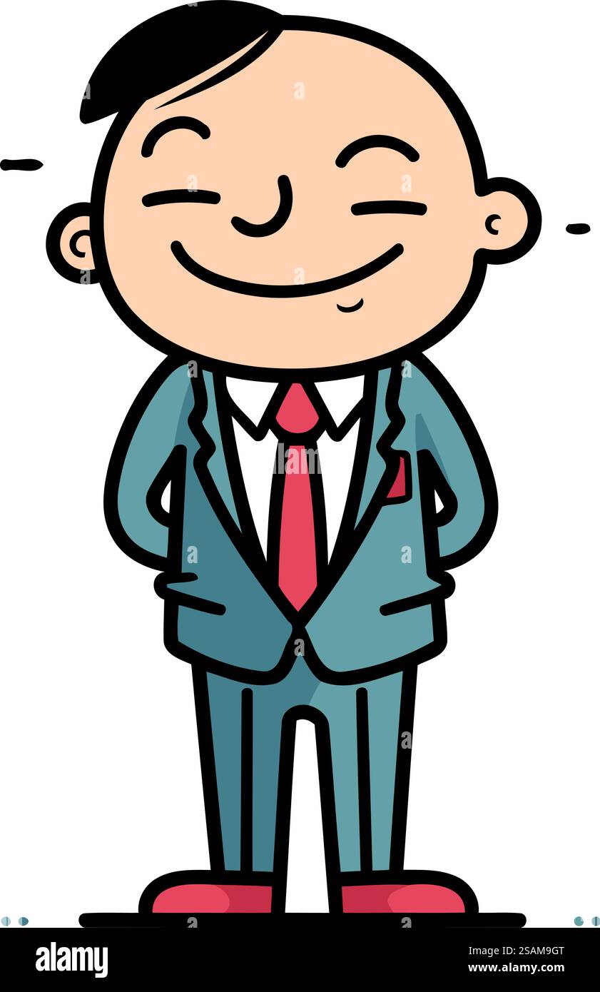 Businessman Smiling Vector Cartoon Illustration Stock Vector Image ...