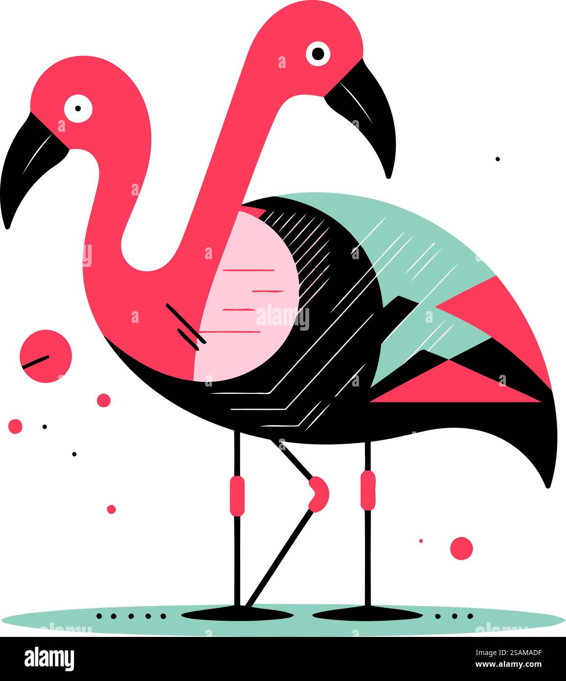 Flamingo vector illustration. Exotic bird in flat style Stock Vector ...