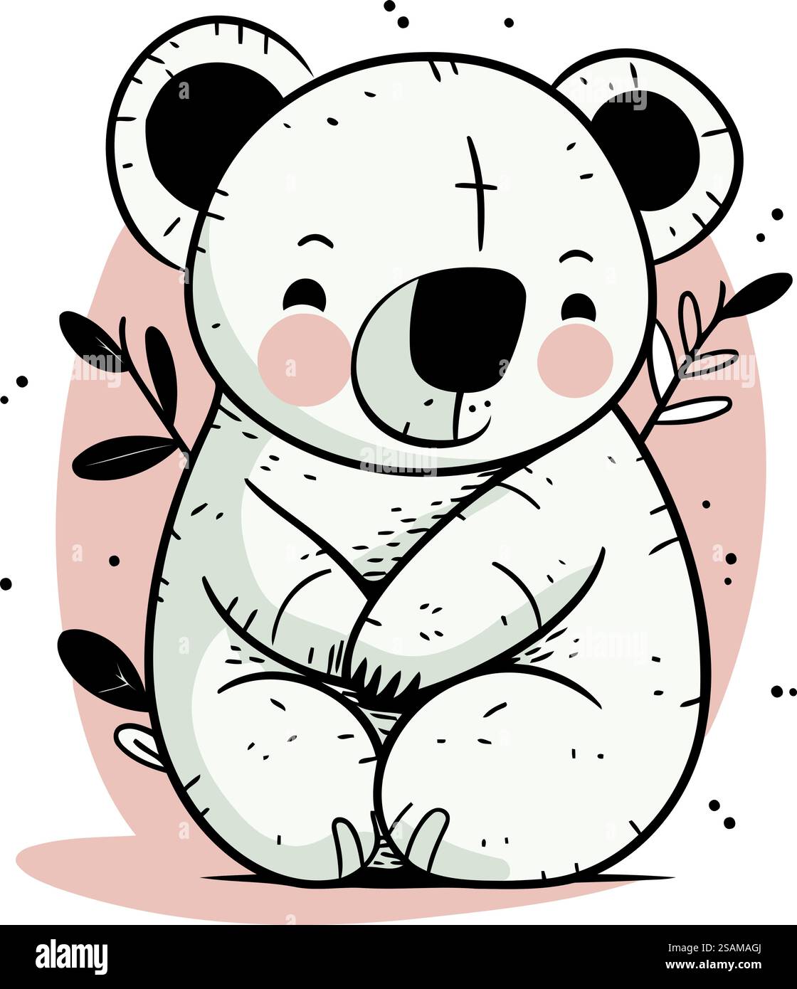 Cute cartoon koala. Hand drawn vector illustration for kids Stock ...