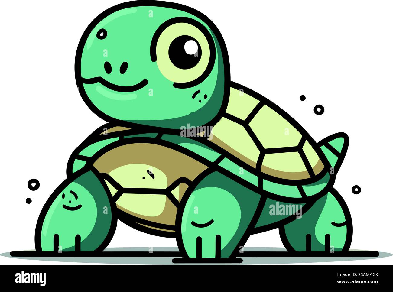 Cute cartoon turtle. Vector illustration isolated on a white background ...