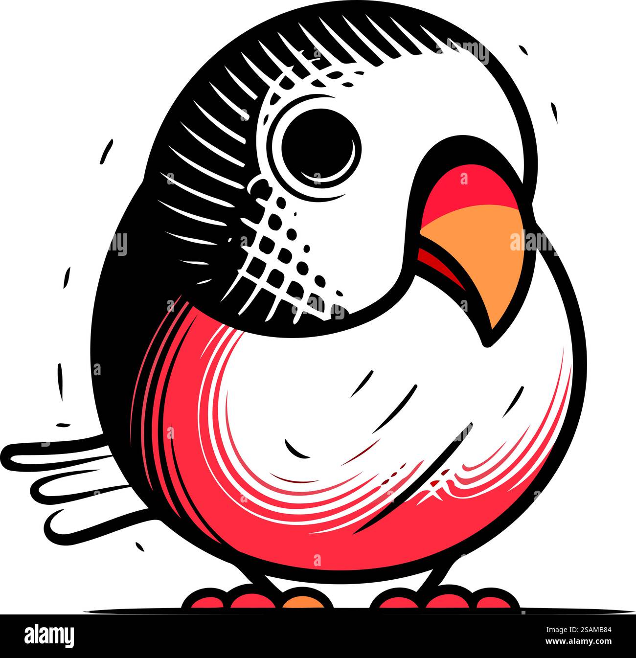 Vector illustration of a cute little bird. Isolated on white background ...