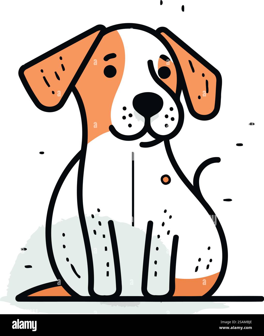 Cute cartoon dog. Vector illustration in doodle style Stock Vector ...