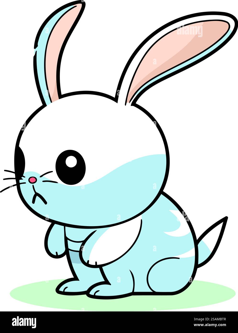Cute cartoon bunny isolated on a white background. Vector illustration ...