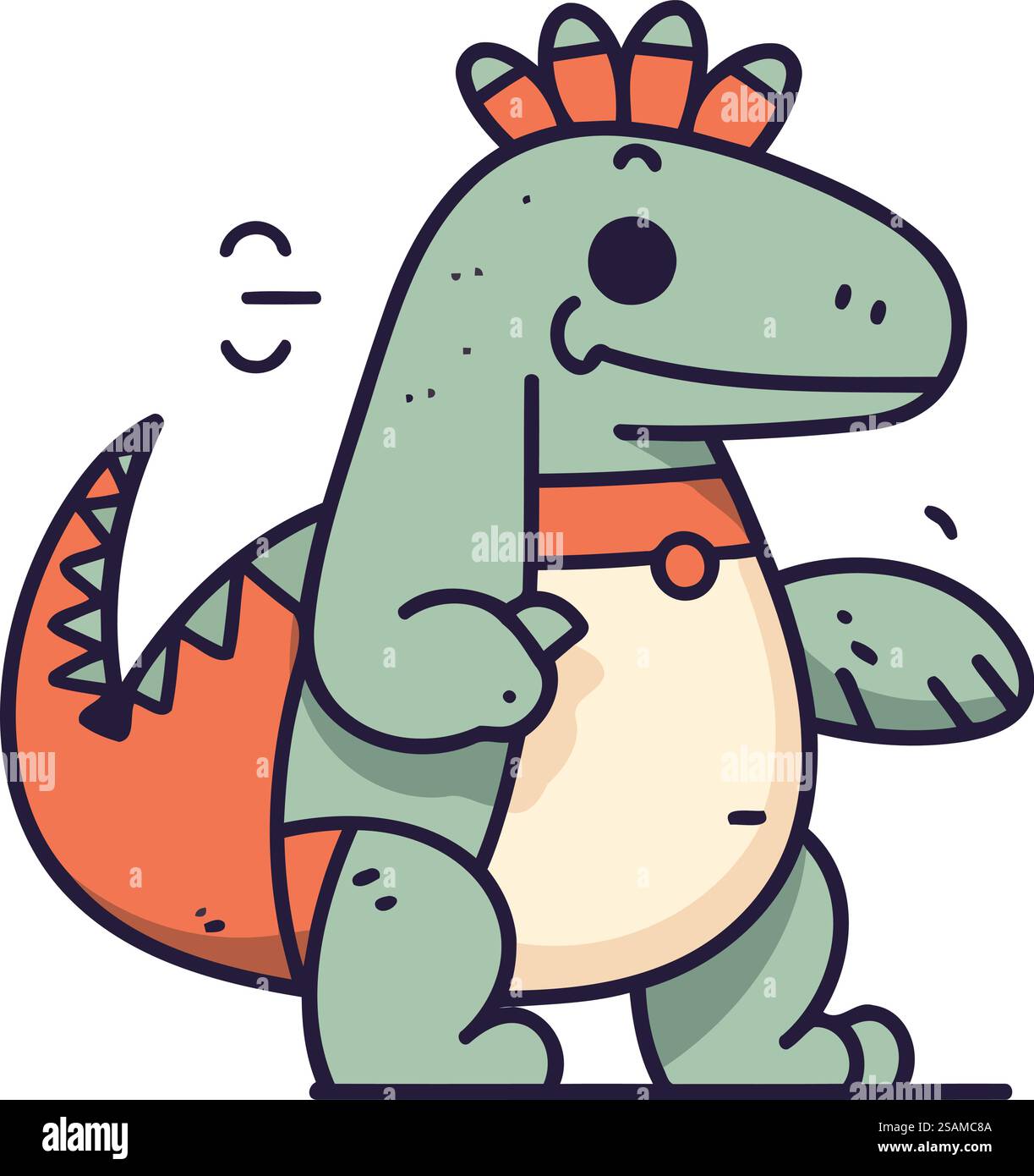 Cute cartoon dinosaur character. Vector illustration in a flat style ...